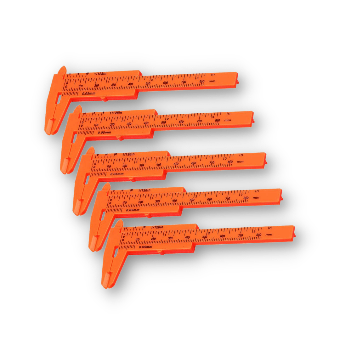 Pied à coulisse en plastique orange - Bagues