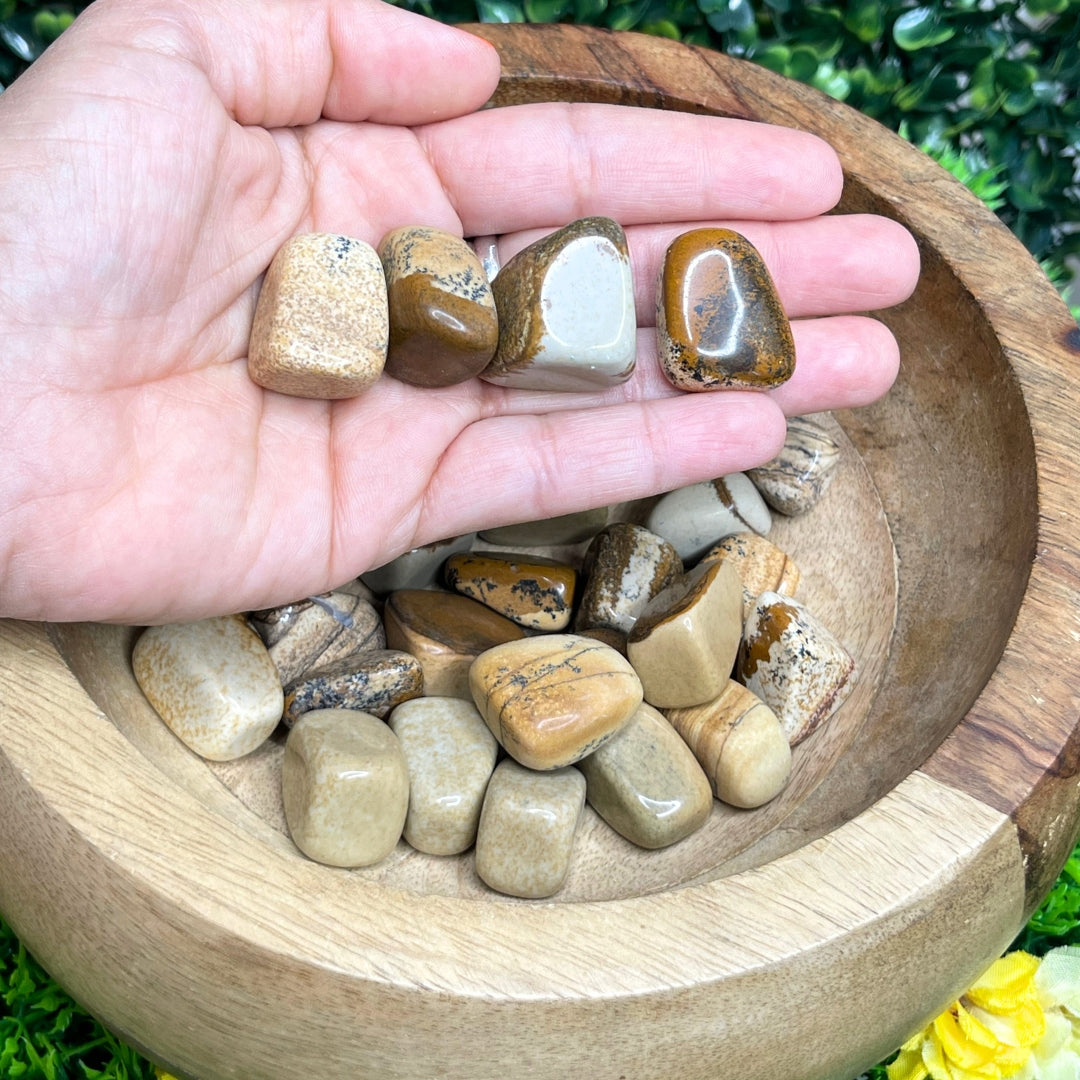 Pierre roulée Jaspe paysage