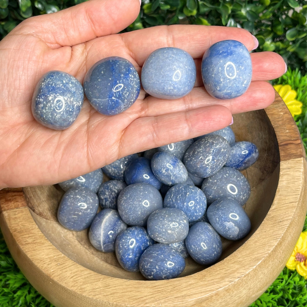 Pierres roulées en Aventurine Bleue (Taille Moyenne) - Pierres et fossiles