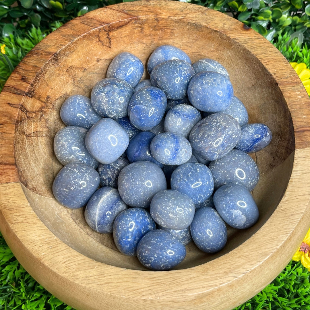 Pierres roulées en Aventurine Bleue (Taille Moyenne) - Pierres et fossiles