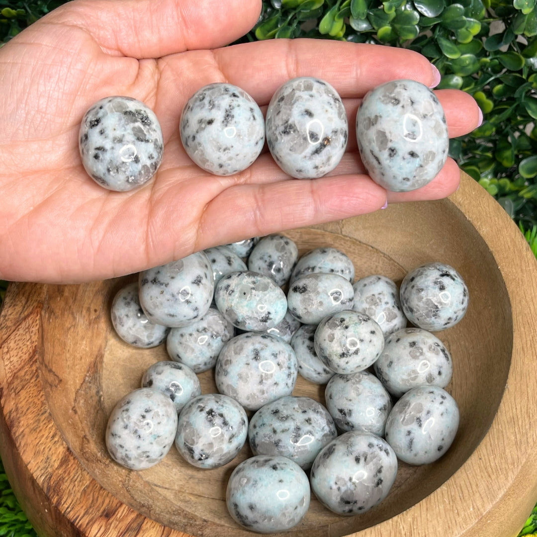 Pierres roulées Jaspe Kiwi (Taille moyenne)