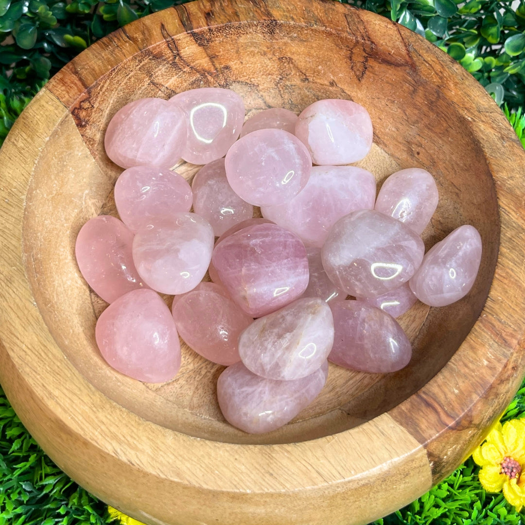 Piedras rodadas de cuarzo rosa (tamaño mediano) Piedras