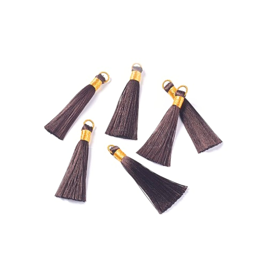 Pompon pour collier Mala Marron
