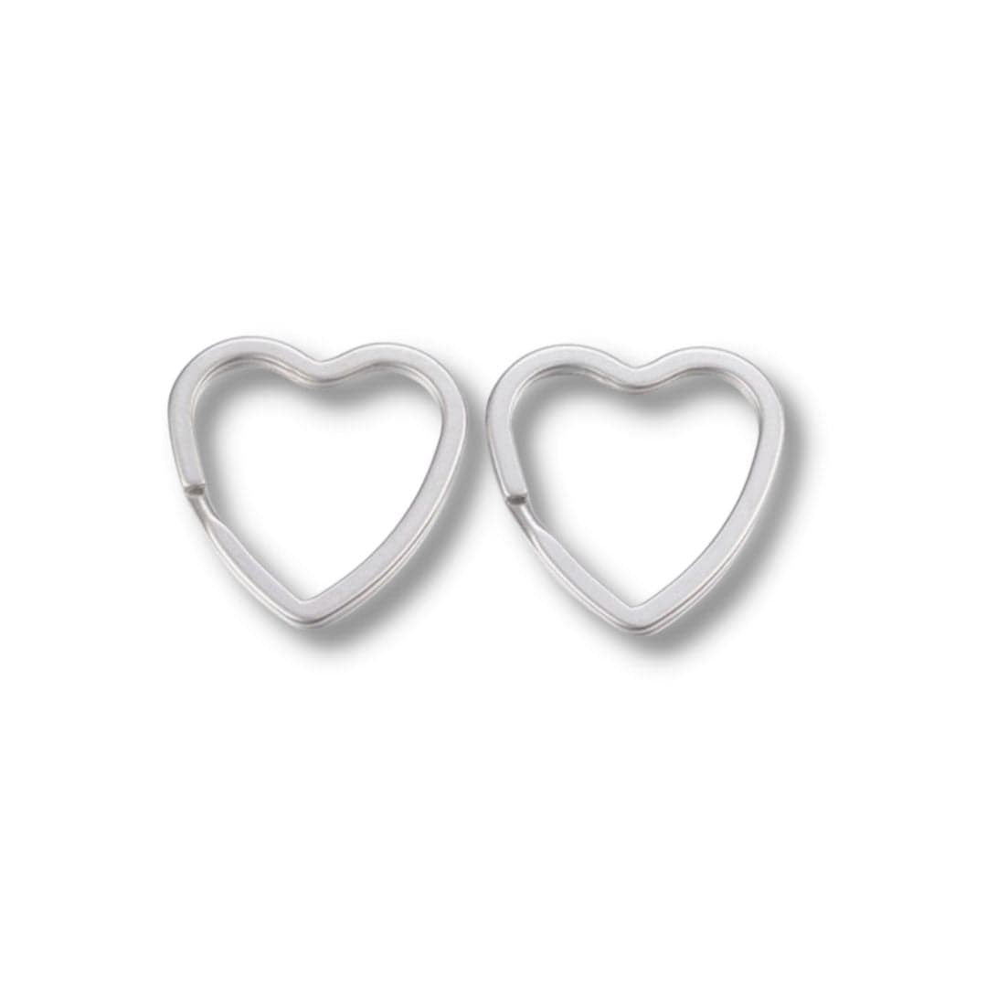 Porte clef coeur acier inoxydable