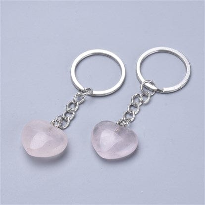 Porte-clef Coeur Quartz rose
