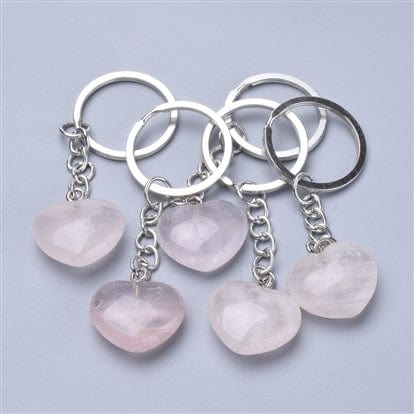 Porte-clef Coeur Quartz rose