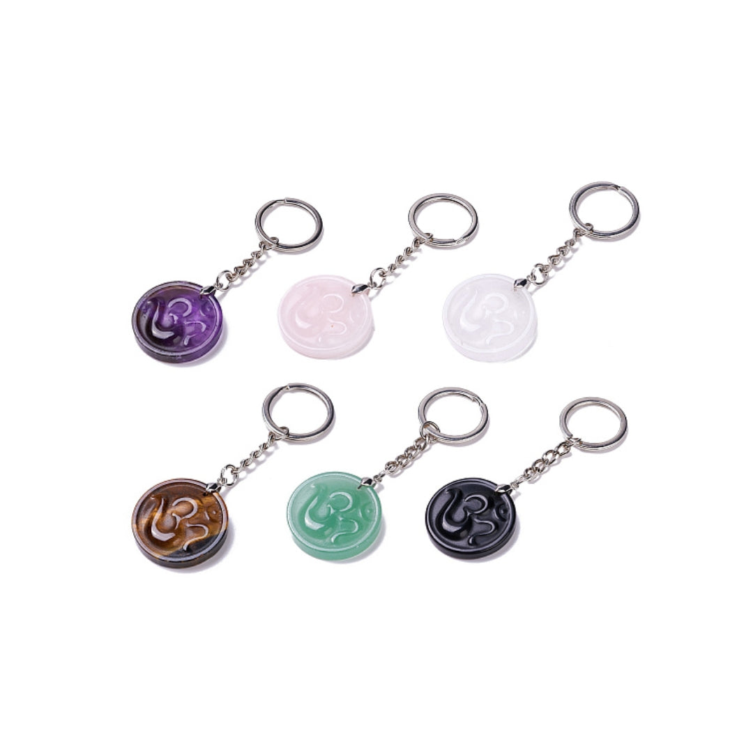 Porte Clef Pierre Naturelle Aum