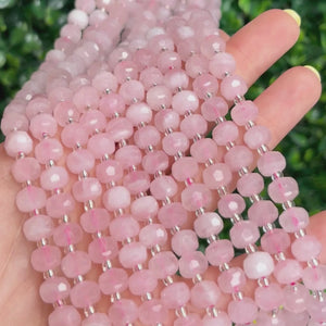 Perles Quartz Rose Facettées