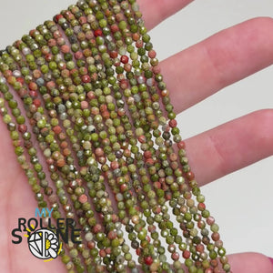 Perles Unakite facettées