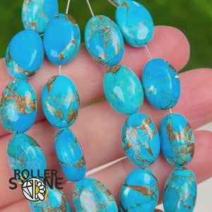 Perles Ovalisée Turquoise Perse