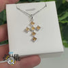 Pendentif Croix en Citrine Facettée et Argent 925