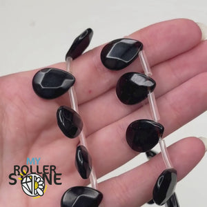 Perles Gouttes Facettées Obsidienne Noire