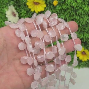 Perle Goutte Facettée Quartz Rose