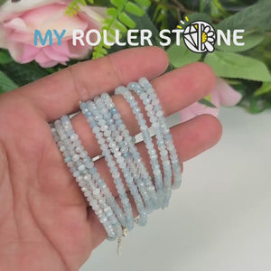Bracelet Aigue marine fermoir Argent