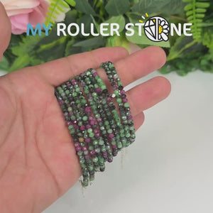 Bracelet Rubis Zoïsite fermoir Argent