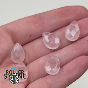 Perle Goutte Facettée en Quartz Rose