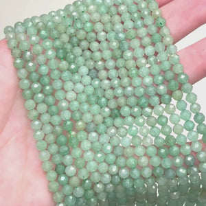 Perle en Aventurine facettée