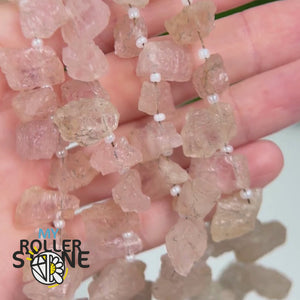 Perles Brute Morganite rose