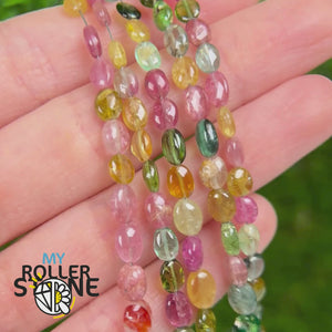 Perles Ovalisée Tourmaline Multicolore 5A