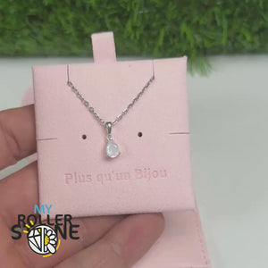 Pendentif Solitaire Pierre de Lune Poire
