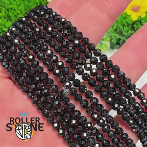 Perle spinelle noire facettée