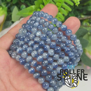 Bracelet en Cyanite Bleue Œil de Chat
