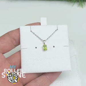 Pendentif Solitaire Péridot Ovale