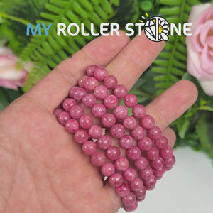 Bracelet Rhodonite Rose du Brésil 5A
