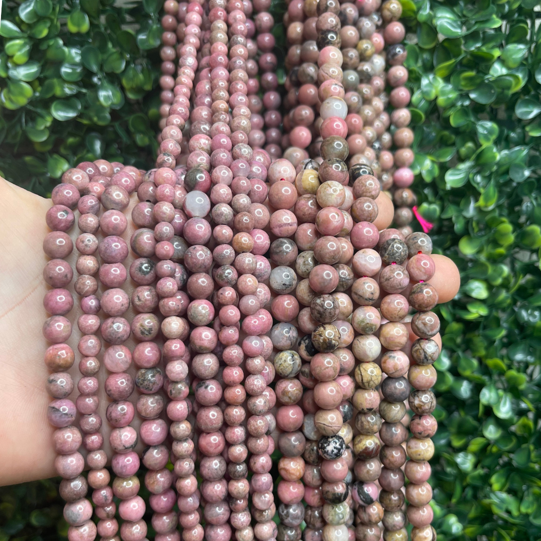 Perle rhodonite australienne haute qualité