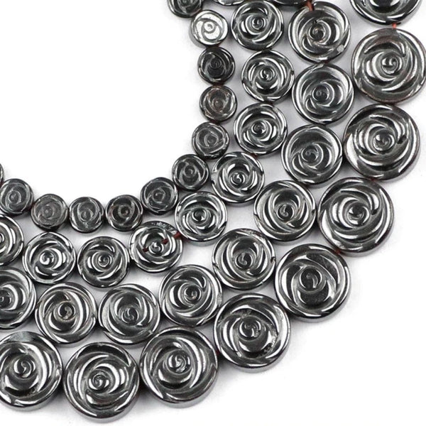 Perles roses en hématite My Roller Stone