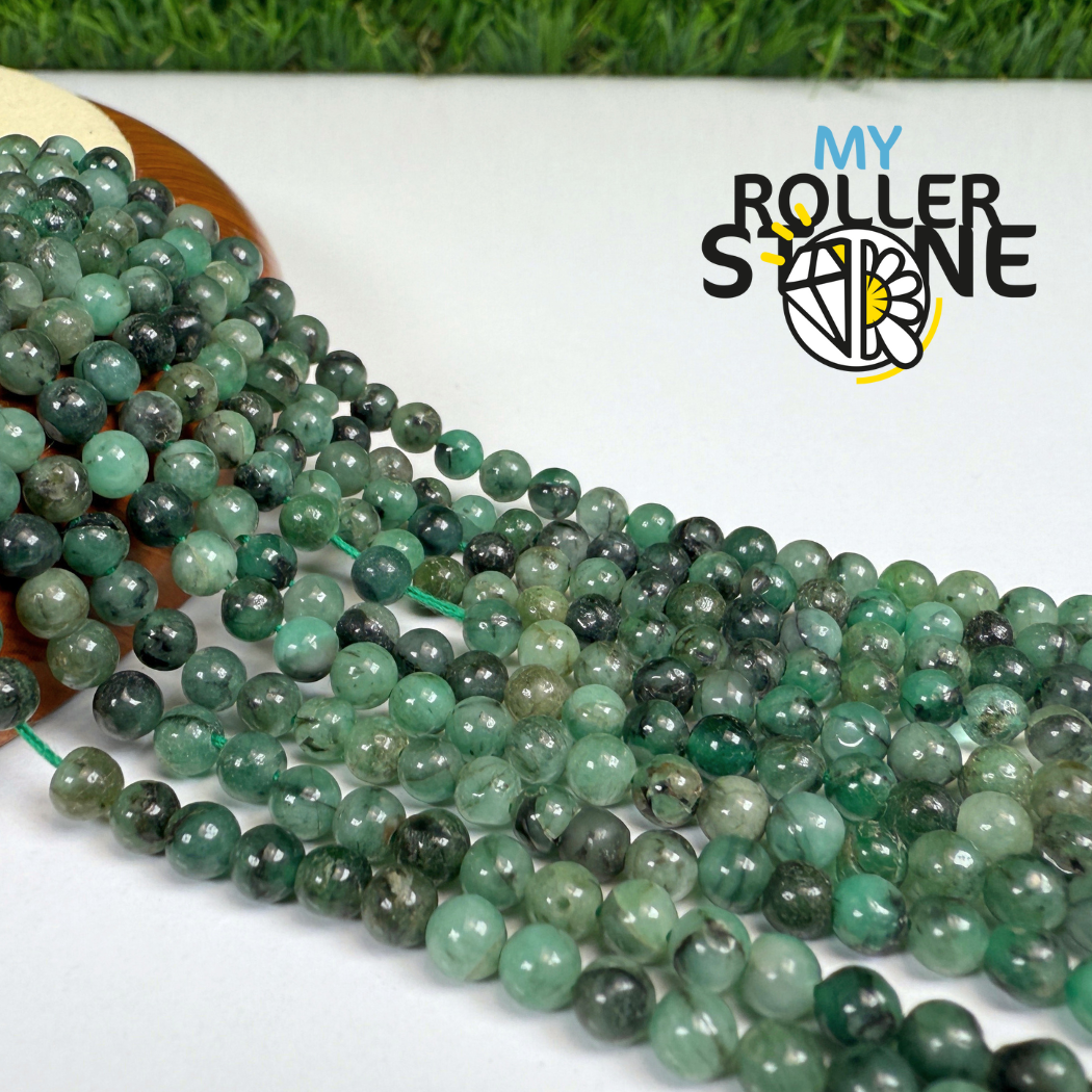 Lot de 3 brins de perles ovales en émeraude zambienne Lot de 3 brins de perles ovales en émeraude zambienne
