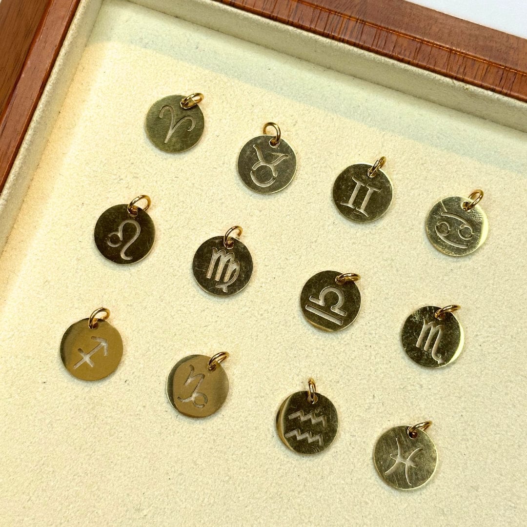 Set Charm Signe Astrologique Acier Inoxydable Doré