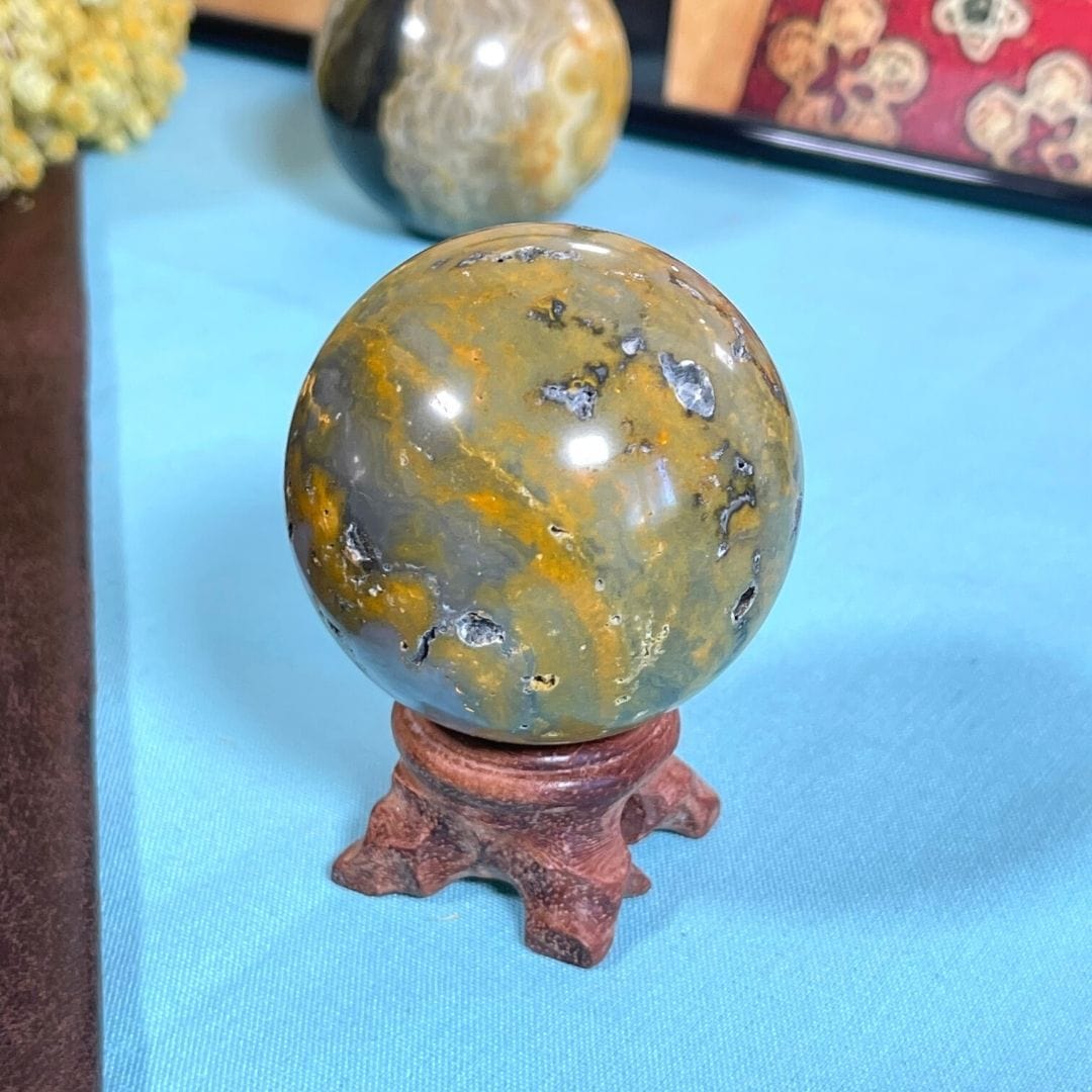 Sphère Jaspe bumblebee #2 - Pierres et fossiles