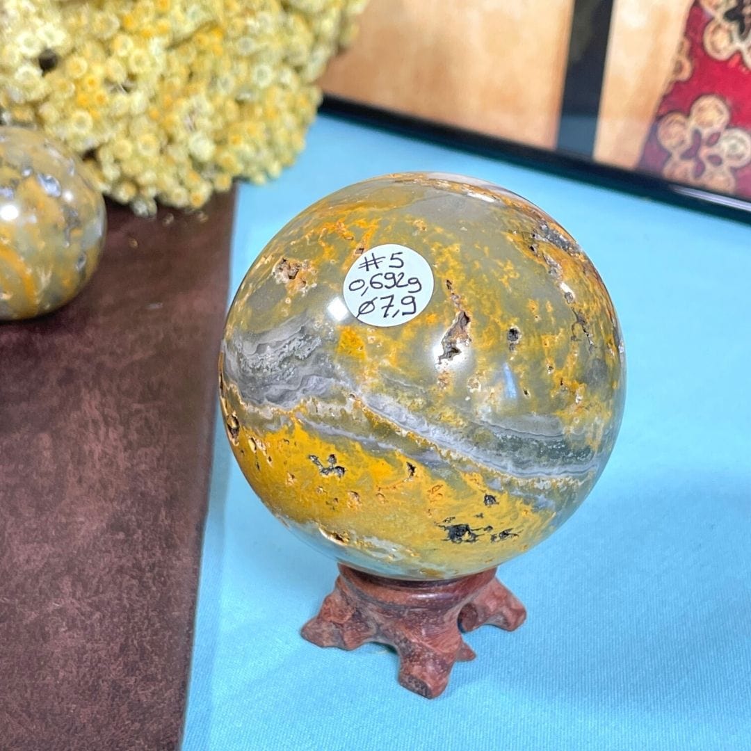 Sphère Jaspe bumblebee #5 - Pierres et fossiles