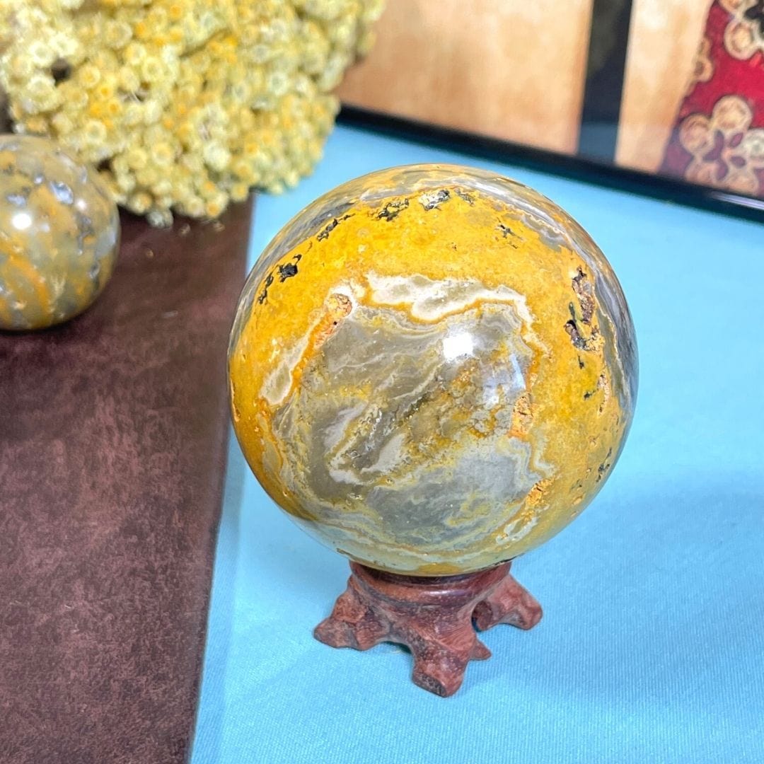 Sphère Jaspe bumblebee #5 - Pierres et fossiles