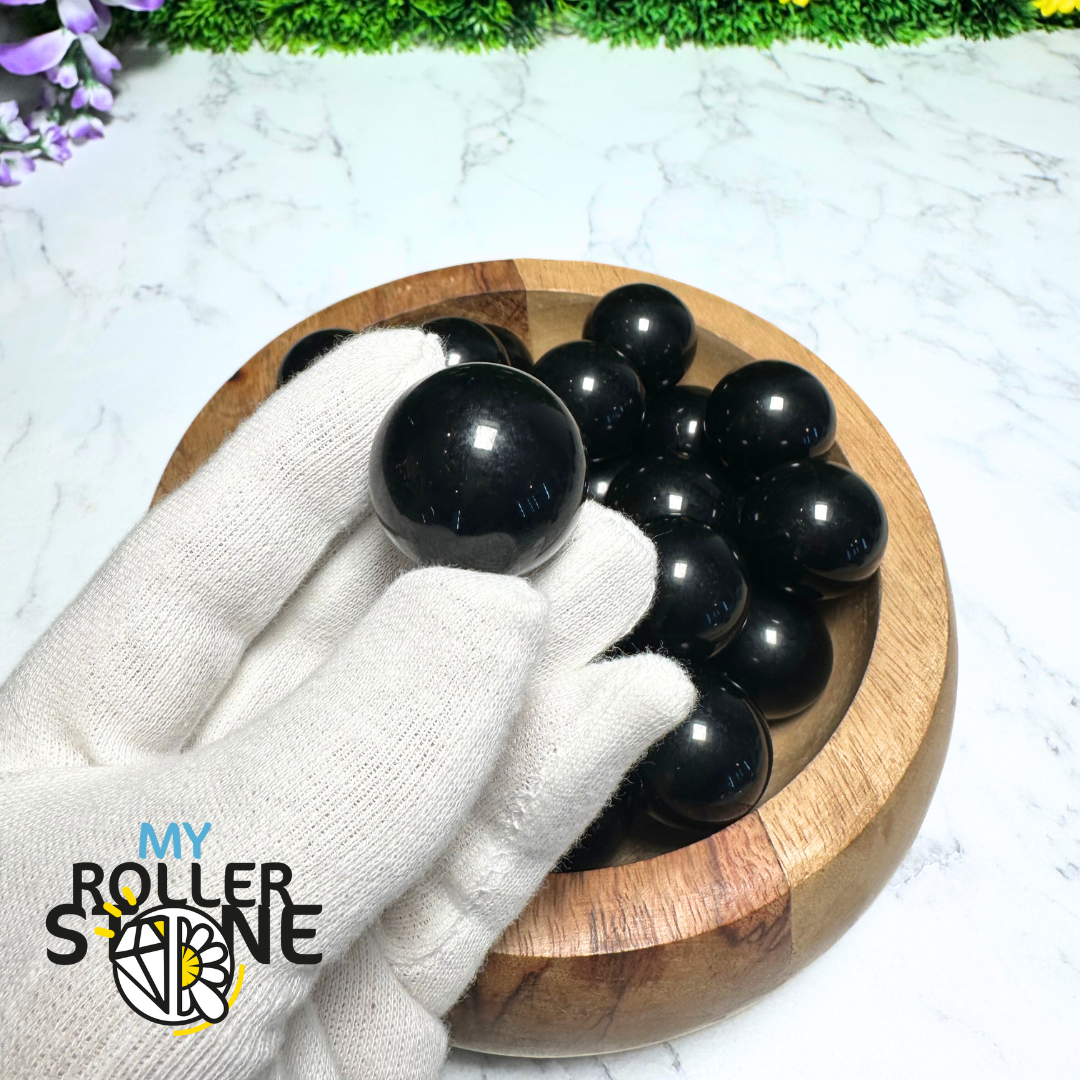 Sphère Obsidienne noire - Pierres et fossiles