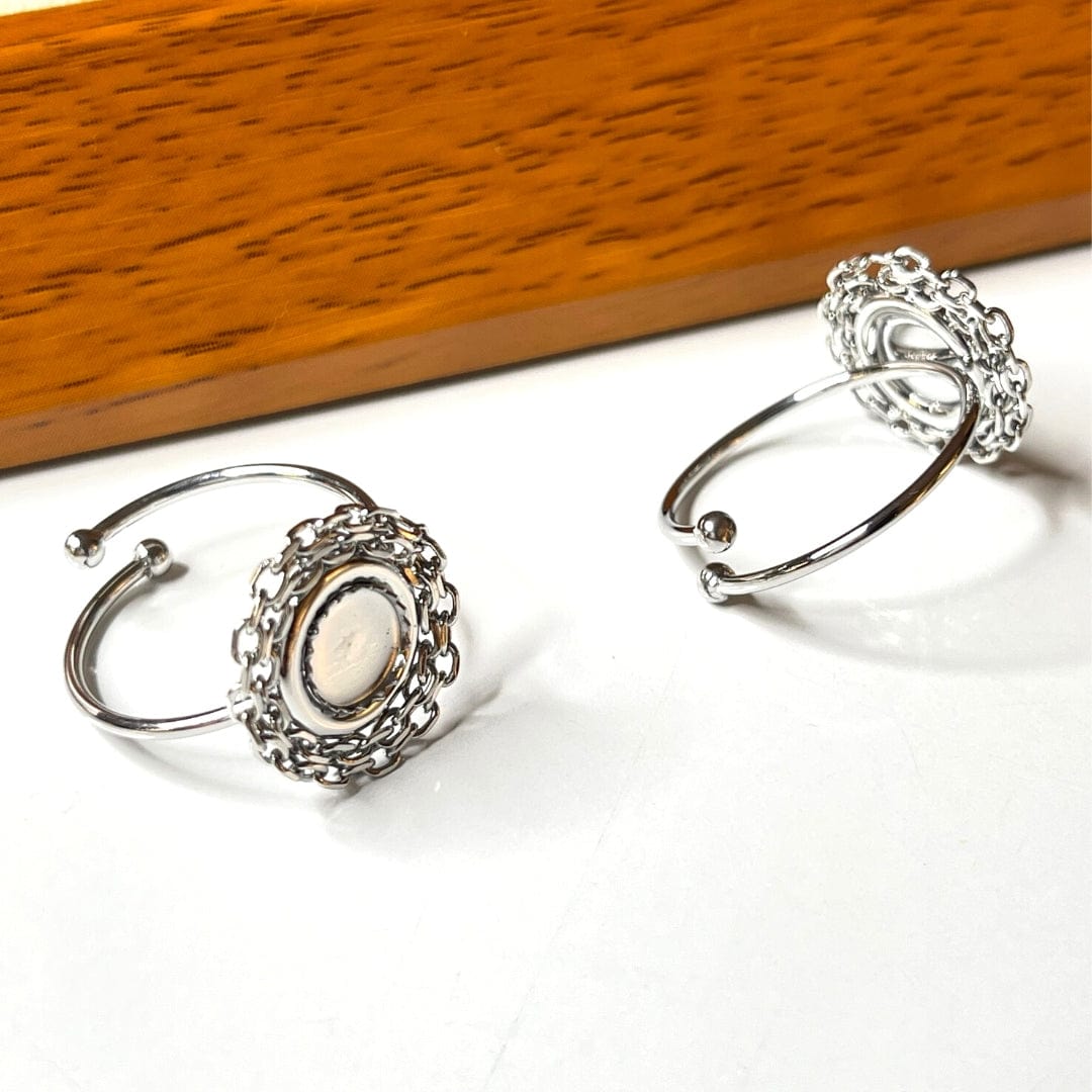 Support Bague Cabochon Acier Inoxydable 