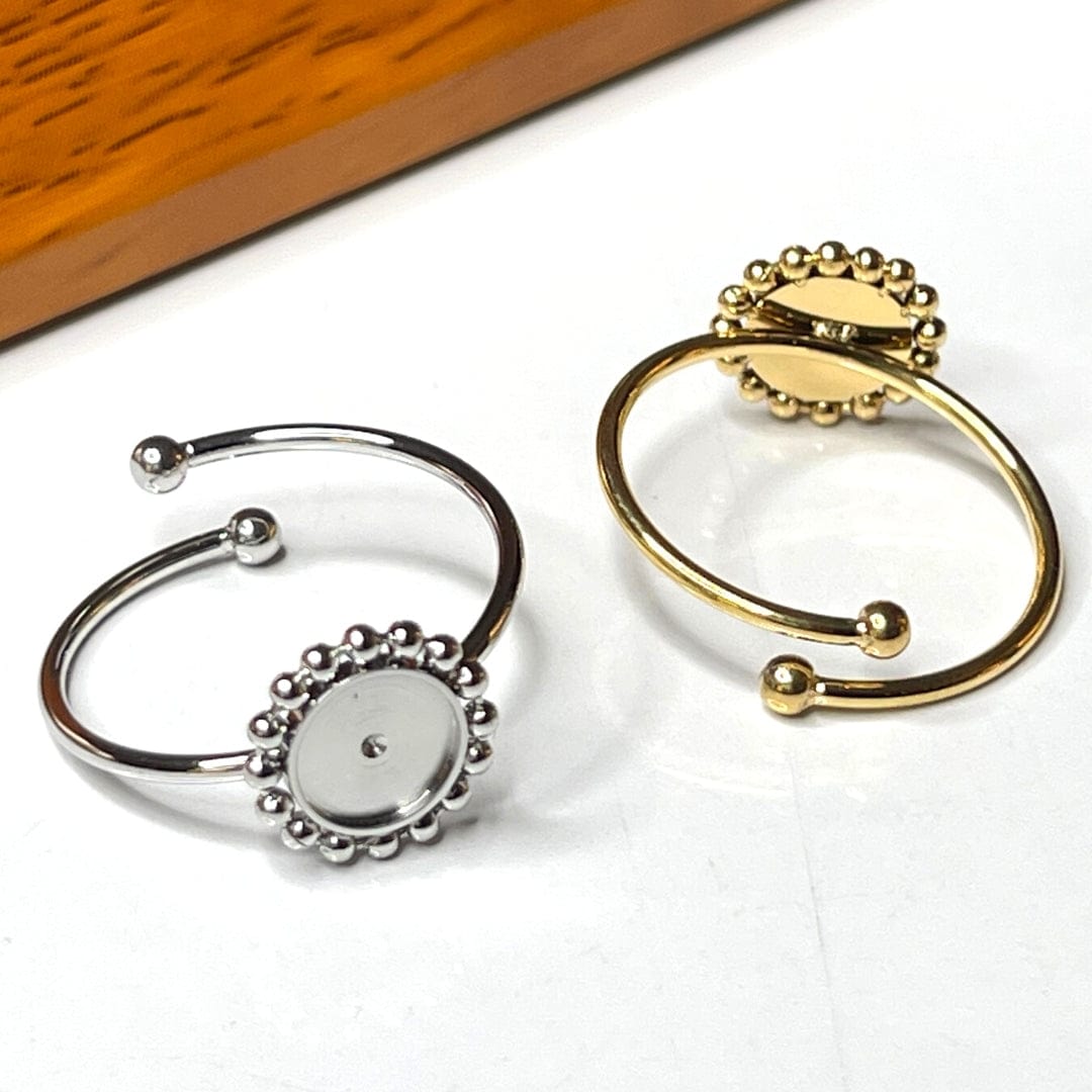 Support Bague Cabochon Acier Inoxydable doré