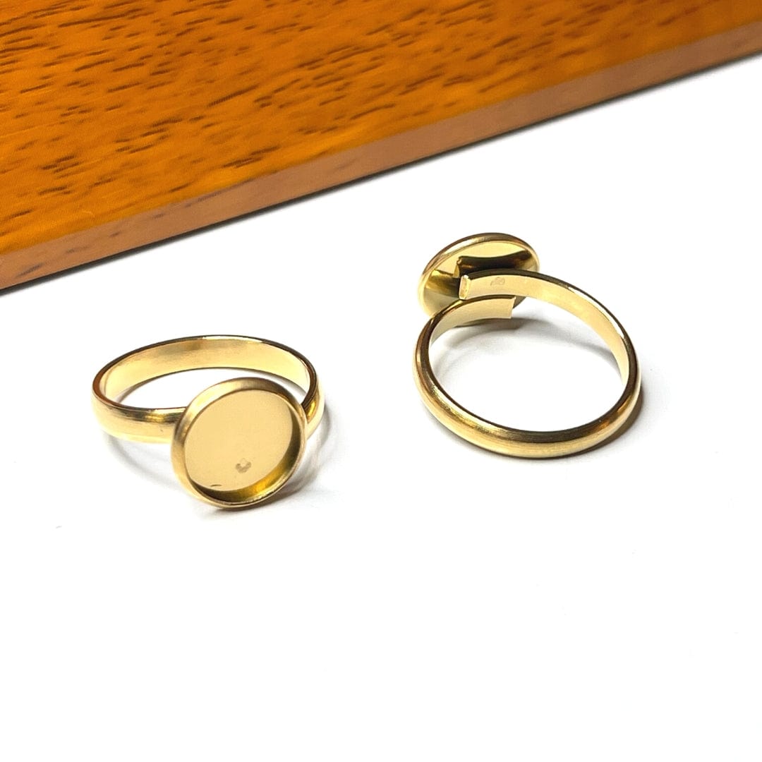 Support Bague Cabochon Or Acier Inoxydable 2