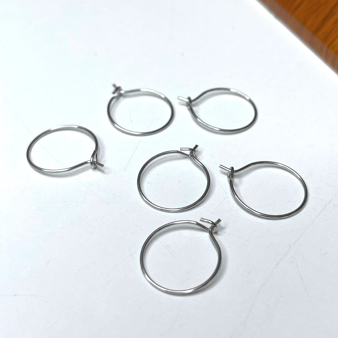 Support boucle d'oreille acier inoxydable rond 15 MM