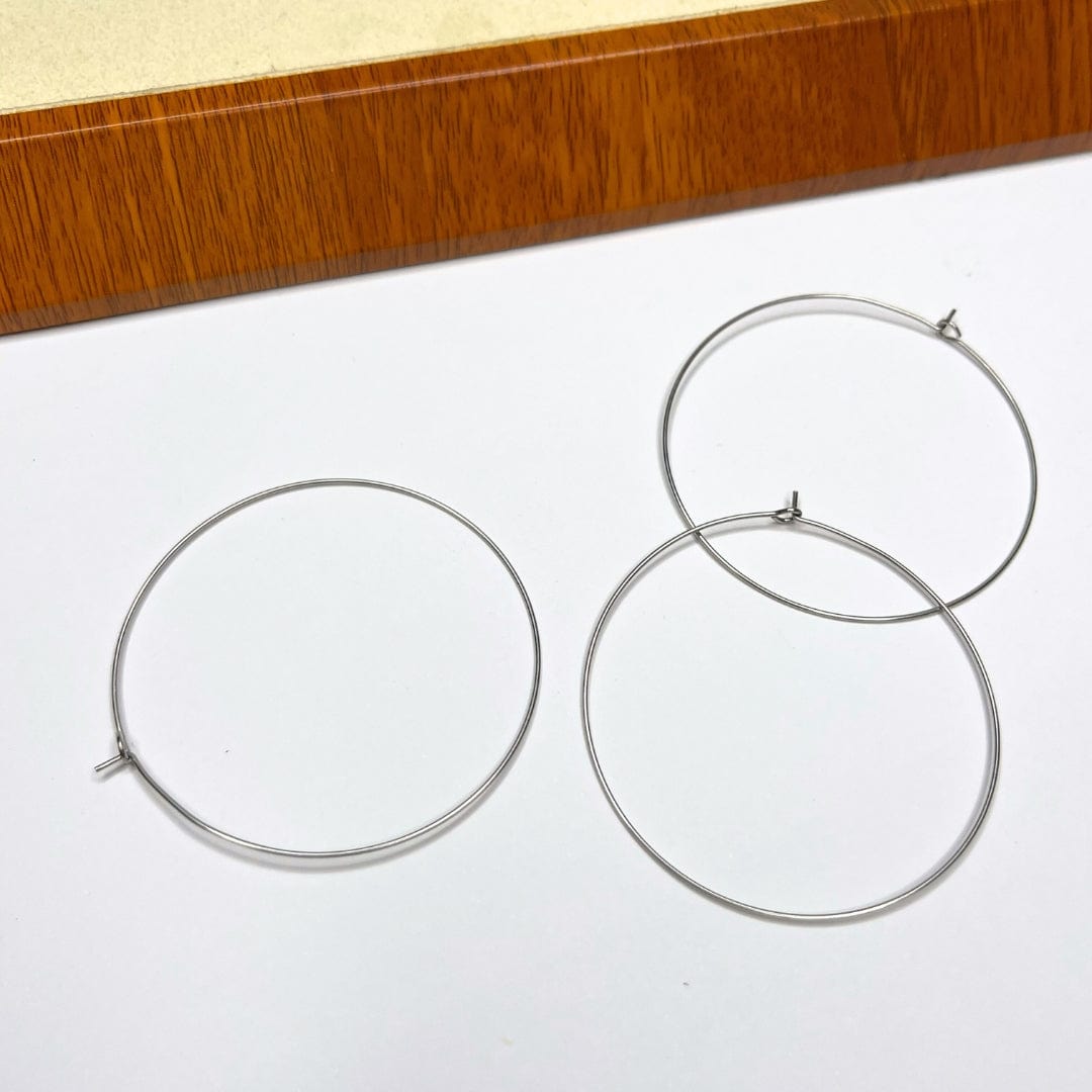 Support boucle d'oreille acier inoxydable rond 15 MM