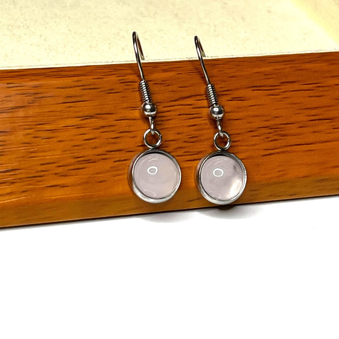 Support Boucles d&#39;Oreilles Cabochon Acier Inoxydable 8mm