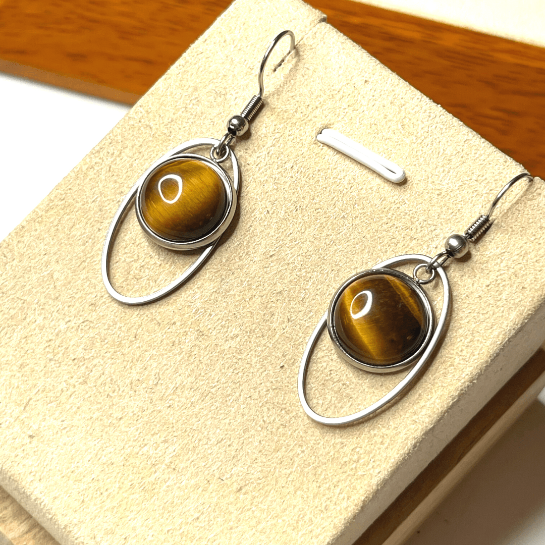 Support Boucles d'Oreilles Cabochon argenté