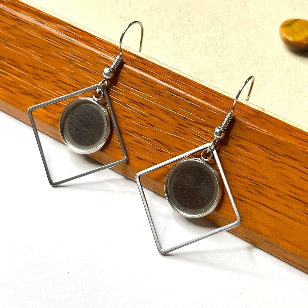Support Boucles d'Oreilles Cabochon Carré 