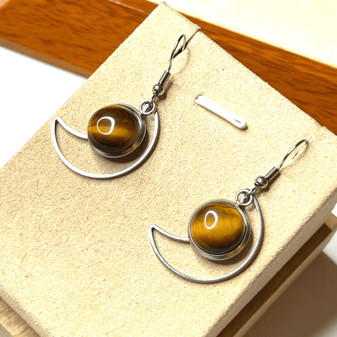 Support Boucles d'Oreilles Cabochon Demi-Lune