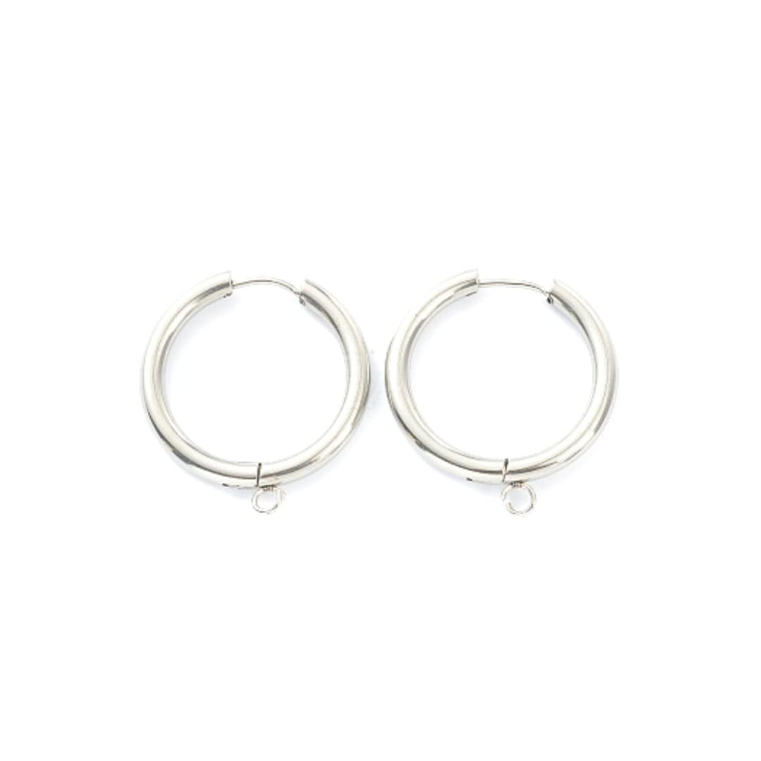 Support Boucles d&#39;Oreilles Créoles Acier Inoxydable Argenté