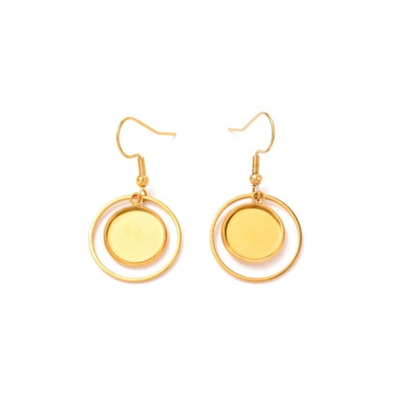 Support Boucles d'Oreilles Crochet Doré