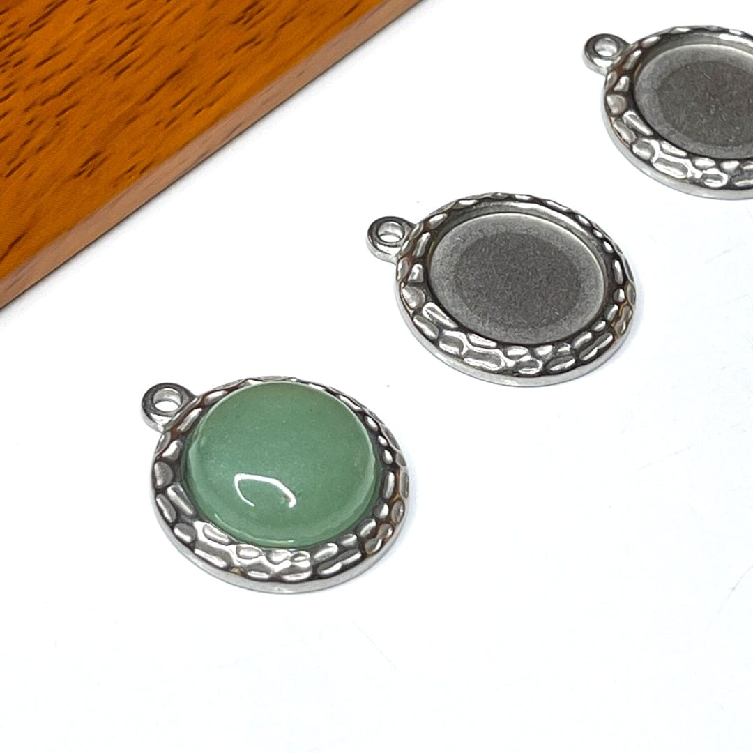 Support Pendentif Cabochon Argenté