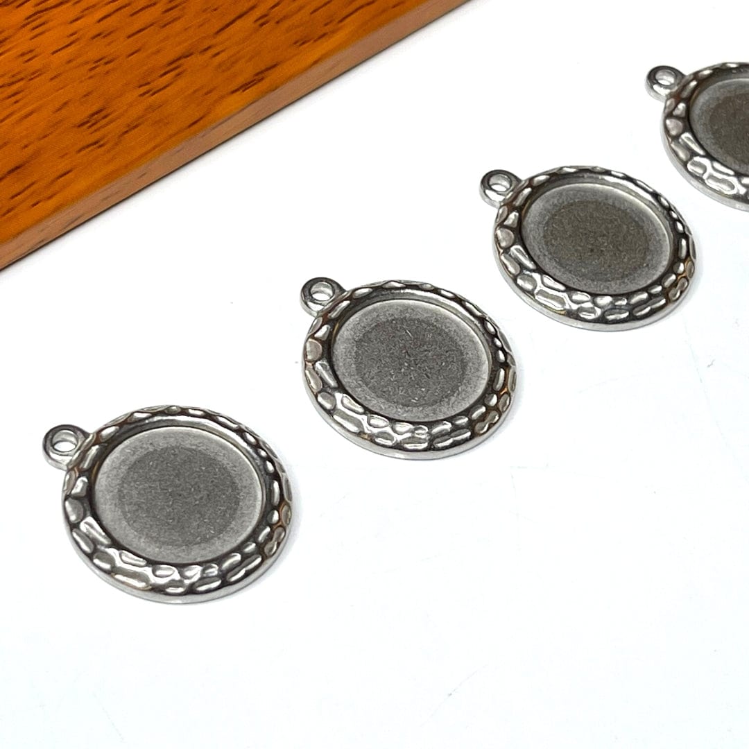 Support Pendentif Cabochon Argenté