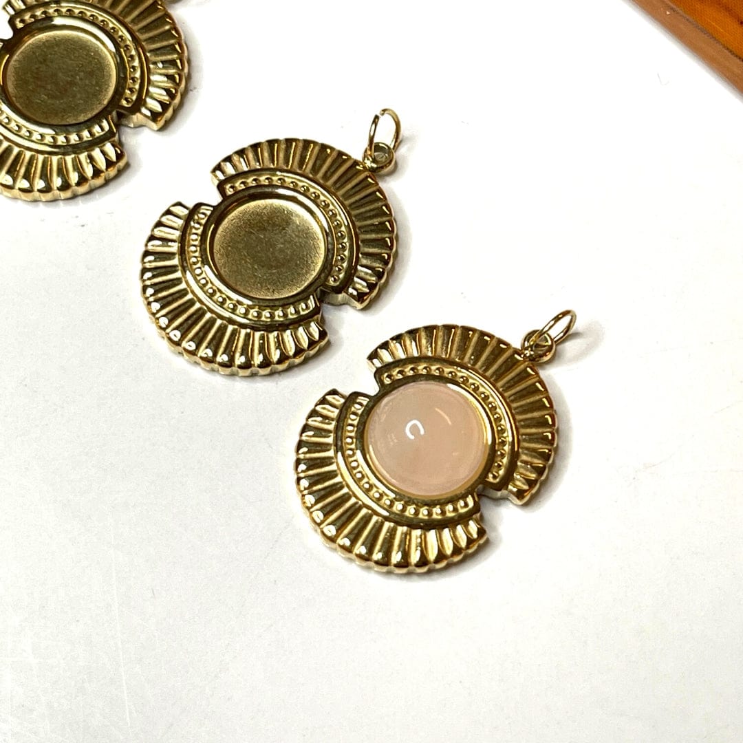 Support Pendentif Cabochon Doré